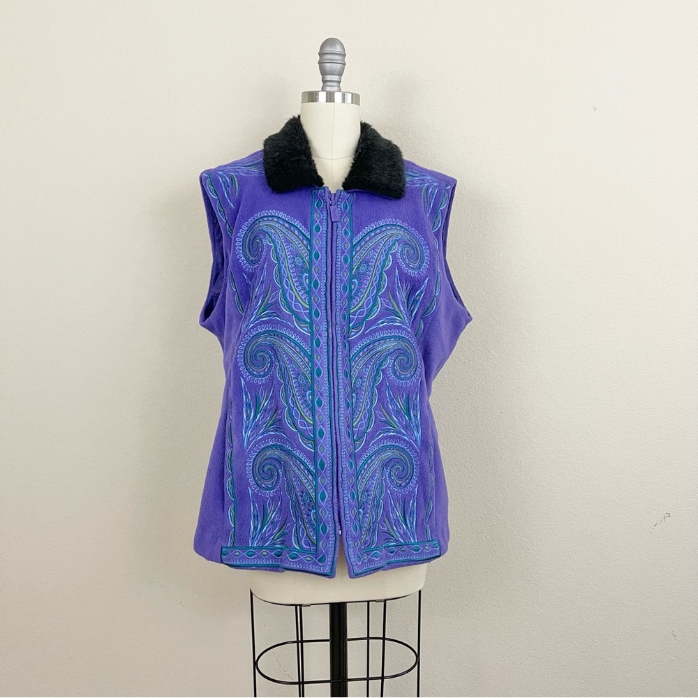 Bob Mackie Embroidered Purple Vest